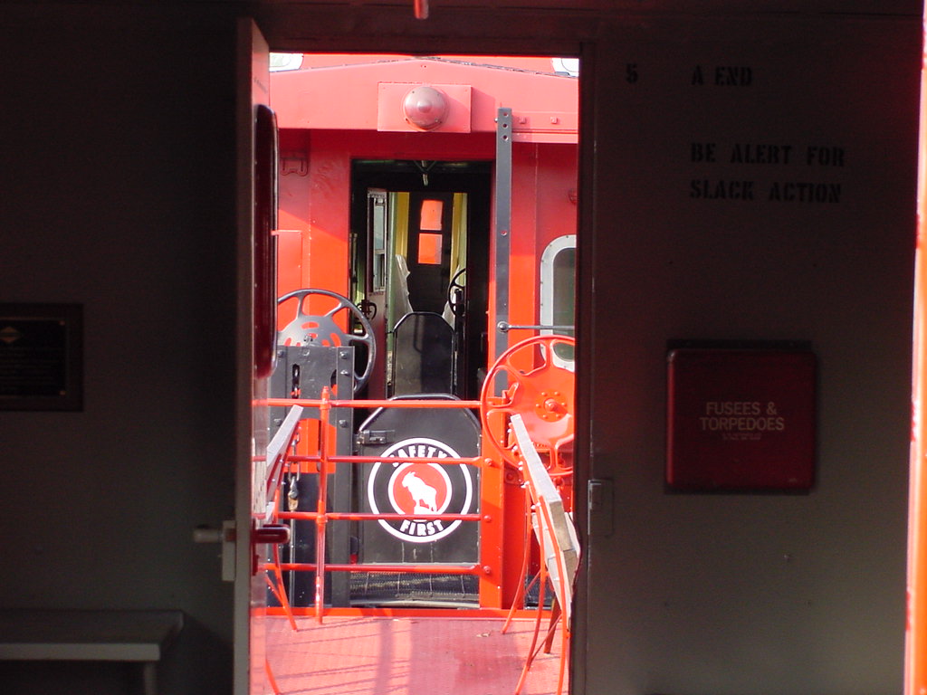 A look through part of the inside of the MKT 5 Caboose.